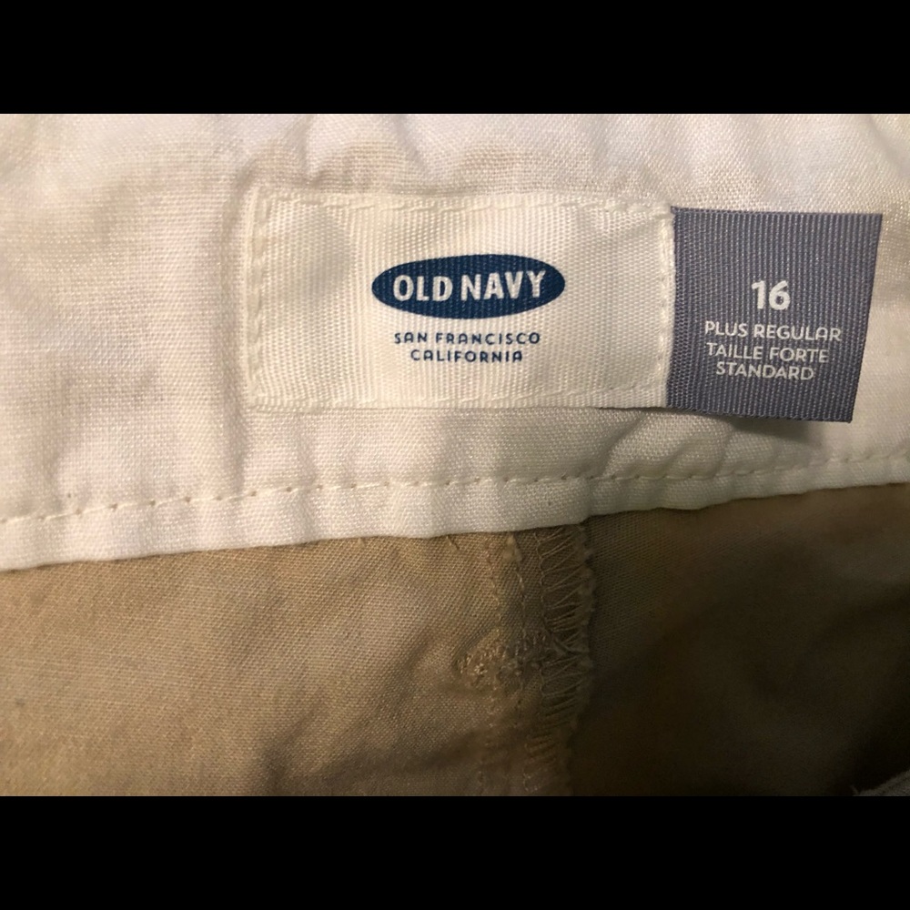 Khaki old navy shorts.